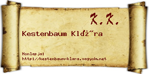 Kestenbaum Klára névjegykártya